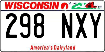 WI license plate 298NXY
