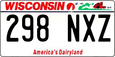 WI license plate 298NXZ