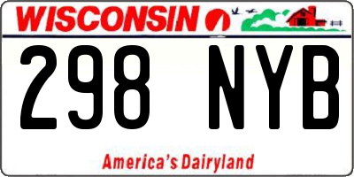 WI license plate 298NYB