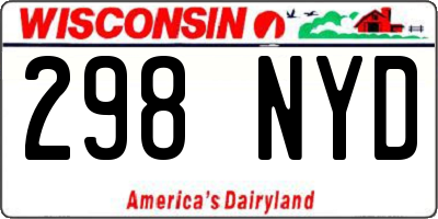 WI license plate 298NYD