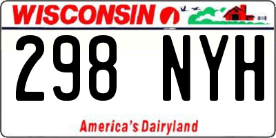 WI license plate 298NYH