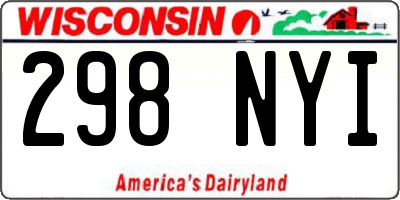 WI license plate 298NYI