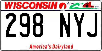 WI license plate 298NYJ