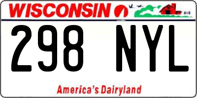 WI license plate 298NYL