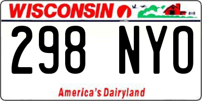 WI license plate 298NYO