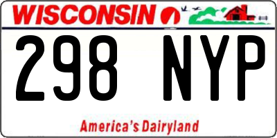 WI license plate 298NYP