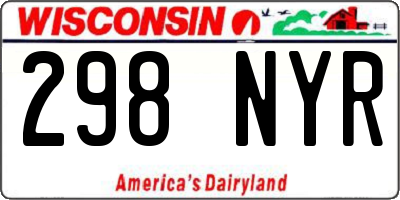 WI license plate 298NYR