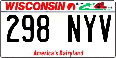 WI license plate 298NYV