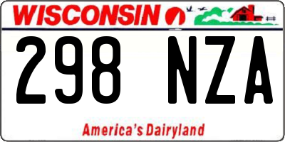 WI license plate 298NZA