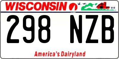 WI license plate 298NZB