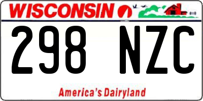 WI license plate 298NZC