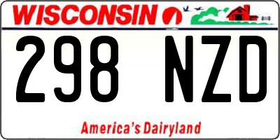 WI license plate 298NZD