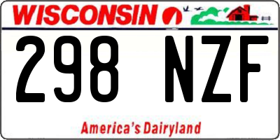 WI license plate 298NZF