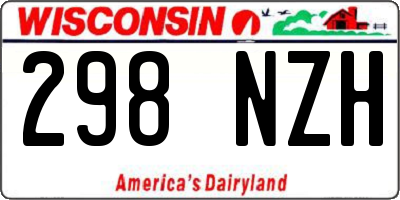 WI license plate 298NZH