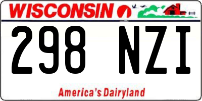 WI license plate 298NZI
