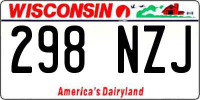 WI license plate 298NZJ