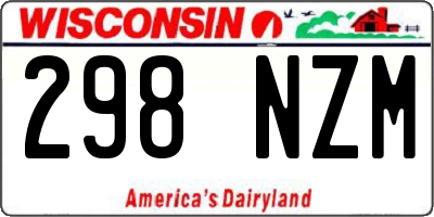 WI license plate 298NZM