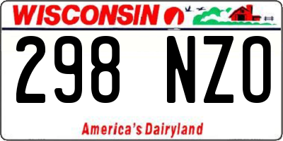 WI license plate 298NZO