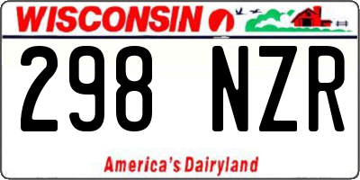WI license plate 298NZR
