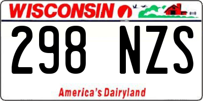 WI license plate 298NZS