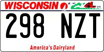 WI license plate 298NZT