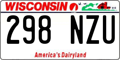 WI license plate 298NZU