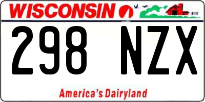 WI license plate 298NZX