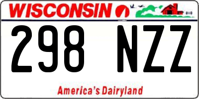 WI license plate 298NZZ