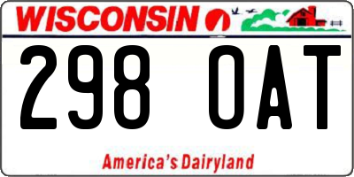 WI license plate 298OAT