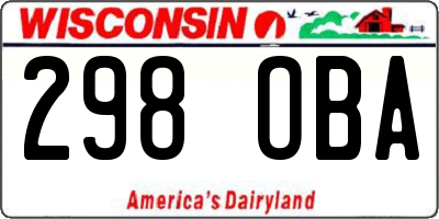 WI license plate 298OBA