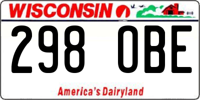 WI license plate 298OBE