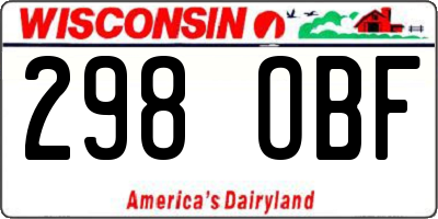 WI license plate 298OBF