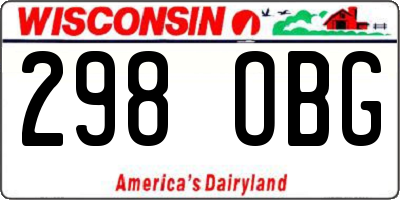 WI license plate 298OBG