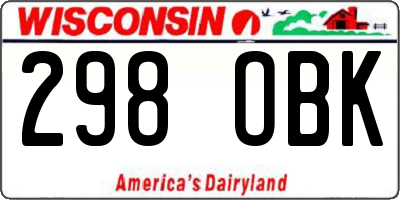 WI license plate 298OBK