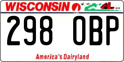 WI license plate 298OBP