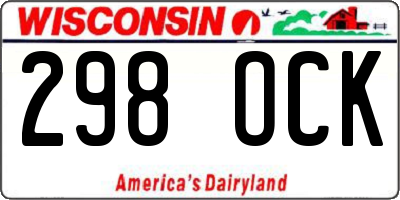 WI license plate 298OCK