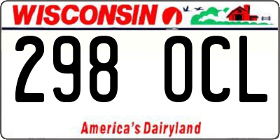 WI license plate 298OCL