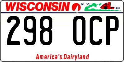 WI license plate 298OCP
