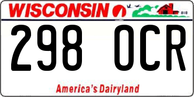 WI license plate 298OCR