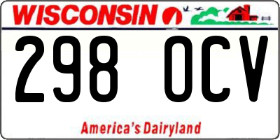 WI license plate 298OCV