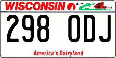 WI license plate 298ODJ