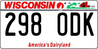 WI license plate 298ODK