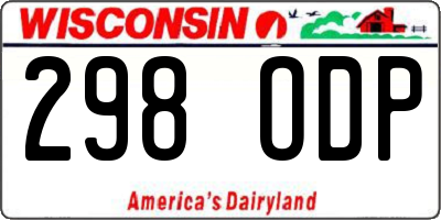 WI license plate 298ODP