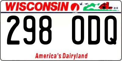 WI license plate 298ODQ