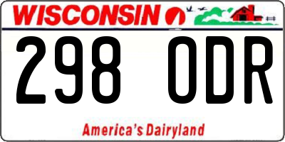 WI license plate 298ODR