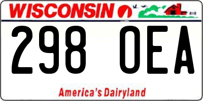 WI license plate 298OEA