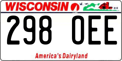 WI license plate 298OEE