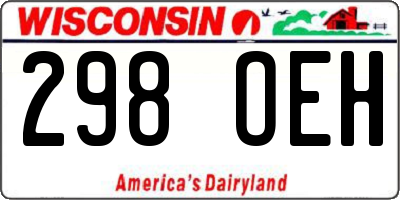 WI license plate 298OEH