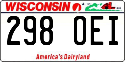 WI license plate 298OEI