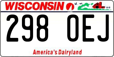 WI license plate 298OEJ